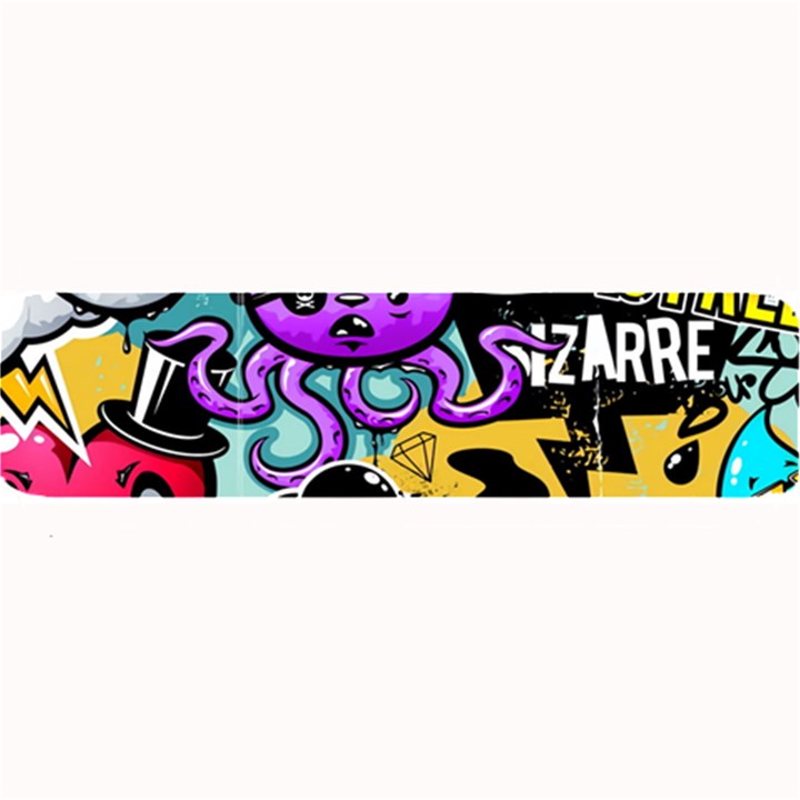 Cartoon Graffiti, Art, Black, Colorful Large Bar Mat