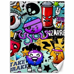 Cartoon Graffiti, Art, Black, Colorful Canvas 36  X 48  by nateshop