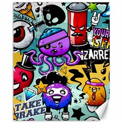 Cartoon Graffiti, Art, Black, Colorful Canvas 11  X 14  by nateshop