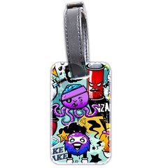 Cartoon Graffiti, Art, Black, Colorful Luggage Tag (two Sides) by nateshop