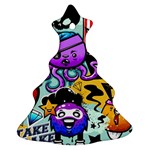 Cartoon Graffiti, Art, Black, Colorful Christmas Tree Ornament (Two Sides) Front