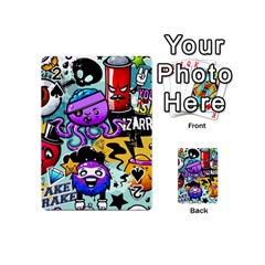 Cartoon Graffiti, Art, Black, Colorful Playing Cards 54 Designs (mini) by nateshop