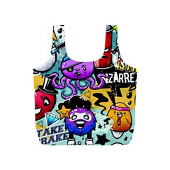 Cartoon Graffiti, Art, Black, Colorful Full Print Recycle Bag (s) by nateshop