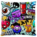 Cartoon Graffiti, Art, Black, Colorful Standard Premium Plush Fleece Cushion Case (One Side) Front