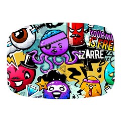 Cartoon Graffiti, Art, Black, Colorful Mini Square Pill Box by nateshop