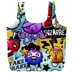 Cartoon Graffiti, Art, Black, Colorful Full Print Recycle Bag (xxl) by nateshop