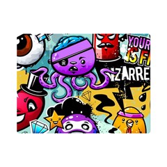 Cartoon Graffiti, Art, Black, Colorful Premium Plush Fleece Blanket (mini) by nateshop