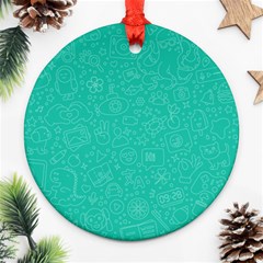 Background, Doodle, Pattern, Round Ornament (two Sides) by nateshop