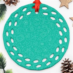 Background, Doodle, Pattern, Round Filigree Ornament (two Sides) by nateshop