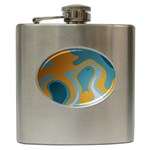 Cartoon, Elma, Corazones Hip Flask (6 oz) Front