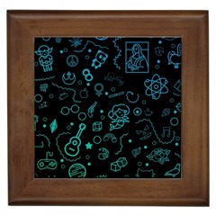 Cartoon, Halloween, Black, Dark Framed Tile by nateshop