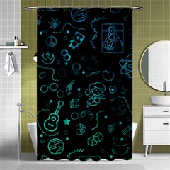 Cartoon, Halloween, Black, Dark Shower Curtain 48  X 72  (small)  by nateshop