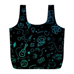 Cartoon, Halloween, Black, Dark Full Print Recycle Bag (l) by nateshop