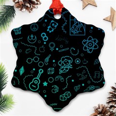 Cartoon, Halloween, Black, Dark Ornament (snowflake) by nateshop