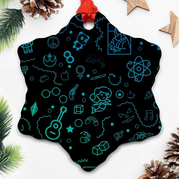 Cartoon, Halloween, Black, Dark Ornament (Snowflake)