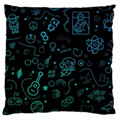 Cartoon, Halloween, Black, Dark Large Cushion Case (one Side) by nateshop