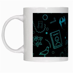 Cartoon, Skull, Dark, Dead White Mug by nateshop