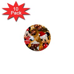 Cartoons, Disney, Merry Christmas, Minnie 1  Mini Magnet (10 Pack) 