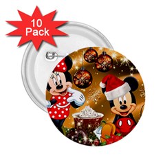 Cartoons, Disney, Merry Christmas, Minnie 2 25  Buttons (10 Pack)  by nateshop