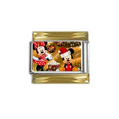 Cartoons, Disney, Merry Christmas, Minnie Gold Trim Italian Charm (9mm)