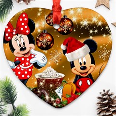 Cartoons, Disney, Merry Christmas, Minnie Heart Ornament (two Sides) by nateshop