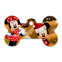 Cartoons, Disney, Merry Christmas, Minnie Dog Tag Bone (two Sides) by nateshop