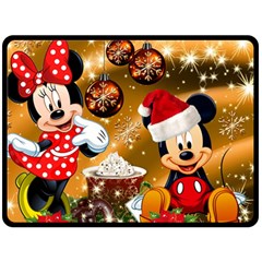 Cartoons, Disney, Merry Christmas, Minnie Fleece Blanket (large) by nateshop