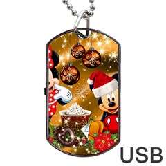 Cartoons, Disney, Merry Christmas, Minnie Dog Tag Usb Flash (two Sides) by nateshop