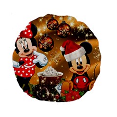 Cartoons, Disney, Merry Christmas, Minnie Standard 15  Premium Round Cushions by nateshop