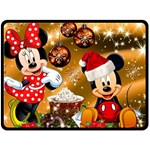 Cartoons, Disney, Merry Christmas, Minnie Two Sides Fleece Blanket (Large) 80 x60  Blanket Back