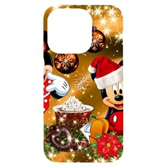 Cartoons, Disney, Merry Christmas, Minnie Iphone 14 Pro Black Uv Print Case by nateshop