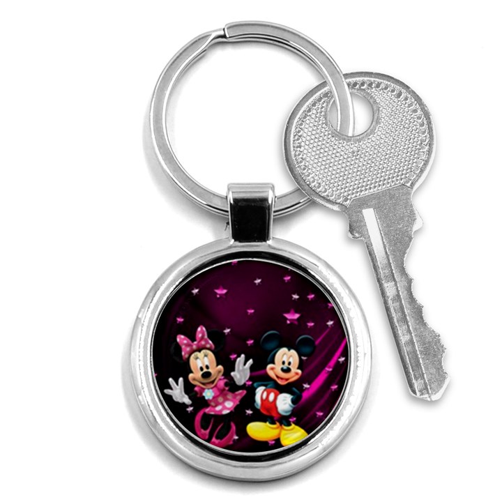 Cartoons, Disney, Mickey Mouse, Minnie Key Chain (Round)