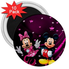 Cartoons, Disney, Mickey Mouse, Minnie 3  Magnets (10 Pack)  by nateshop