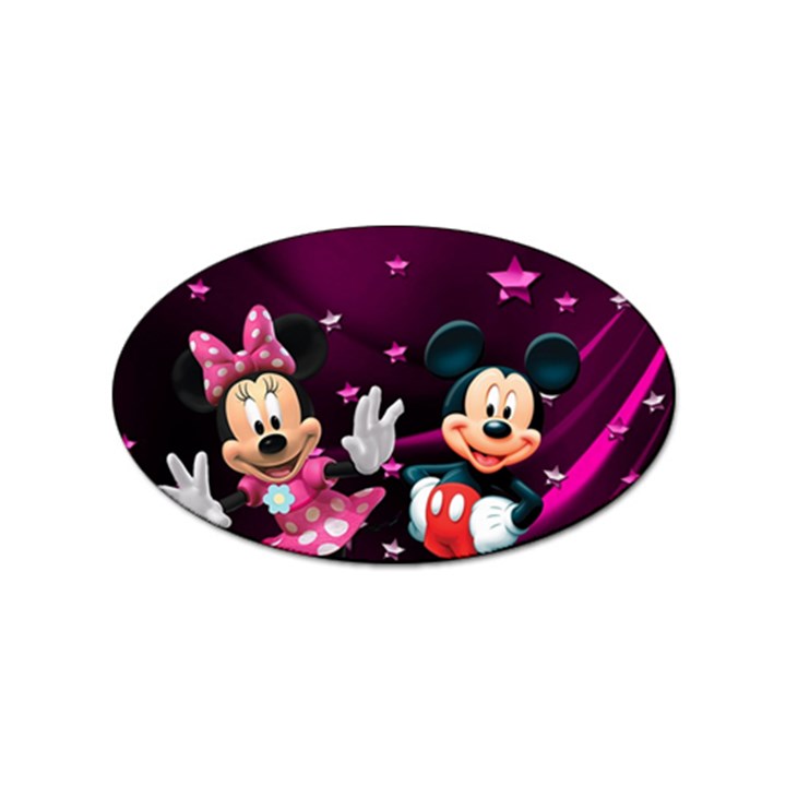 Cartoons, Disney, Mickey Mouse, Minnie Sticker Oval (10 pack)