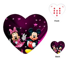 Cartoons, Disney, Mickey Mouse, Minnie Playing Cards Single Design (heart) by nateshop