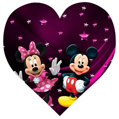 Cartoons, Disney, Mickey Mouse, Minnie Wooden Puzzle Heart by nateshop