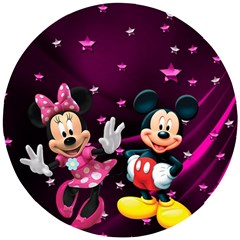 Cartoons, Disney, Mickey Mouse, Minnie Wooden Puzzle Round by nateshop