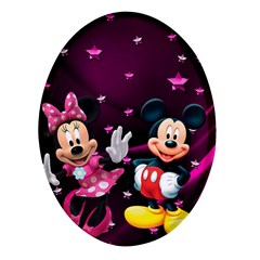 Cartoons, Disney, Mickey Mouse, Minnie Oval Glass Fridge Magnet (4 Pack) by nateshop