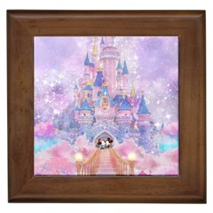 Disney Castle, Mickey And Minnie Framed Tile by nateshop