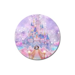 Disney Castle, Mickey And Minnie Magnet 3  (round) by nateshop