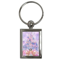 Disney Castle, Mickey And Minnie Key Chain (rectangle) by nateshop