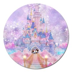 Disney Castle, Mickey And Minnie Magnet 5  (round) by nateshop