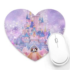 Disney Castle, Mickey And Minnie Heart Mousepad by nateshop