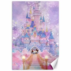 Disney Castle, Mickey And Minnie Canvas 12  X 18  by nateshop