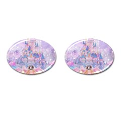 Disney Castle, Mickey And Minnie Cufflinks (oval) by nateshop