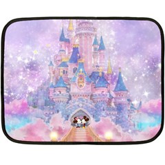 Disney Castle, Mickey And Minnie Two Sides Fleece Blanket (mini) by nateshop