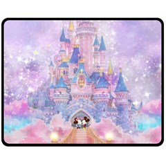 Disney Castle, Mickey And Minnie Fleece Blanket (medium) by nateshop