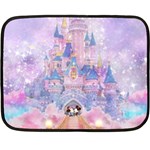 Disney Castle, Mickey And Minnie Two Sides Fleece Blanket (Mini) 35 x27  Blanket Front