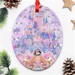 Disney Castle, Mickey And Minnie Ornament (Oval Filigree) Front