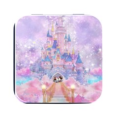 Disney Castle, Mickey And Minnie Square Metal Box (black) by nateshop